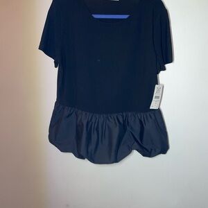89th and Madison MIXED MEDIA PEPLUM TOP Sz Lg